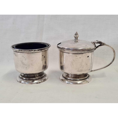 673 - PAIR OF SILVER SALT & MUSTARD WITH B.G.L