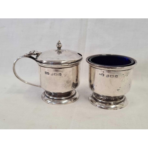 673 - PAIR OF SILVER SALT & MUSTARD WITH B.G.L