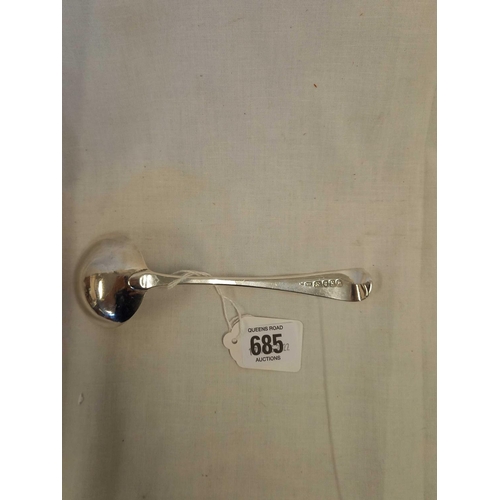 685 - A GEORGE III SILVER SAUCE LADLE, LONDON 1801 BY SH