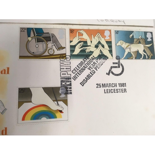 775 - 2 FIRST DAY COVERS, YEAR OF THE DISABLED, 1 WITH COLOUR ERROR