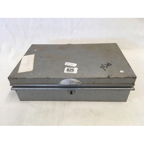 825 - TIN BOX WITH LARGE QTY OF COINS MAINLY BRITISH