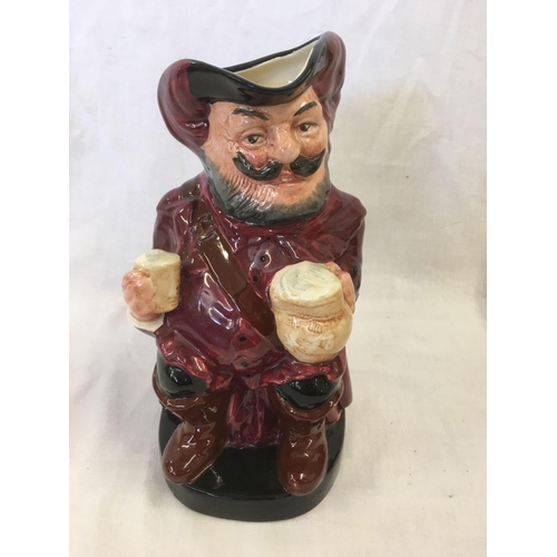 835 - 3 ROYAL DOULTON CHARACTER JUGS, FALSTAF, HAPPY JOHN & THE HUNTSMAN