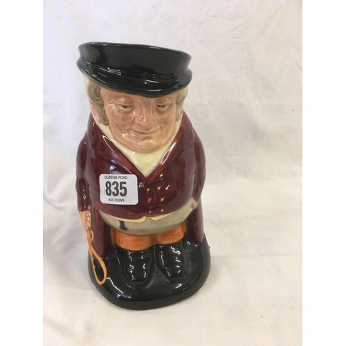 835 - 3 ROYAL DOULTON CHARACTER JUGS, FALSTAF, HAPPY JOHN & THE HUNTSMAN