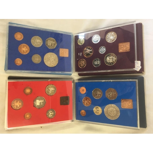 860 - 4 COIN SETS 1970, 72, 77 & 1981