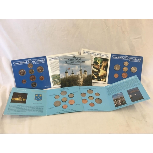 862 - 2 JERSEY PRESENTATION SETS OF 1983 COINS & 3 1983 COINS FROM THE BRITISH COLLECTION