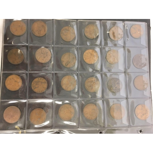 880 - FOLDER OF BRONZE & COPPER COINAGE