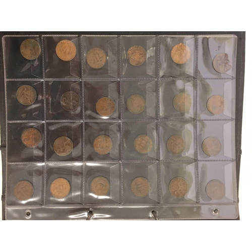 880 - FOLDER OF BRONZE & COPPER COINAGE