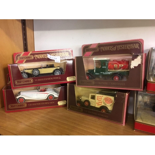 900 - SHELF OF MATCHBOX MODELS OF YESTERYEAR, CARS & LORRIES