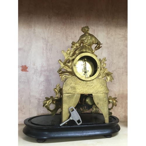 939 - GILT MANTLE PIECE CLOCK