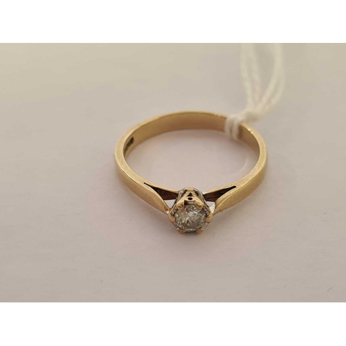 583 - 9ct SOLITAIRE DIAMOND (0.15pts) RING, 1.8g