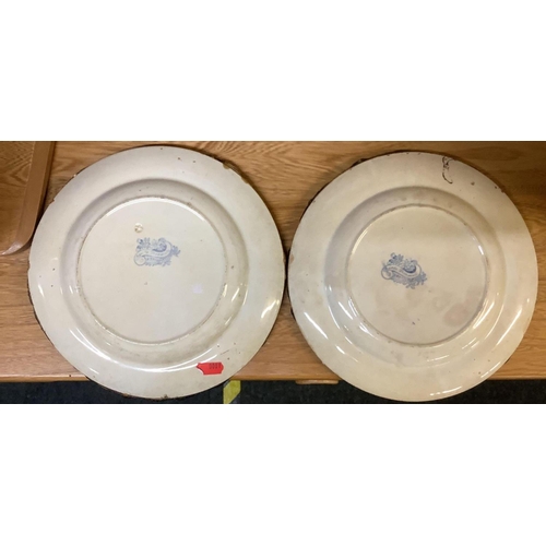 227 - PAIR OF MEMORY WARE MOSAIC PLATES ON BOVEY TRACEY POTTERY PLATES