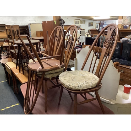 247 - 4 ERCOL SWAN BACK DINING CHAIRS