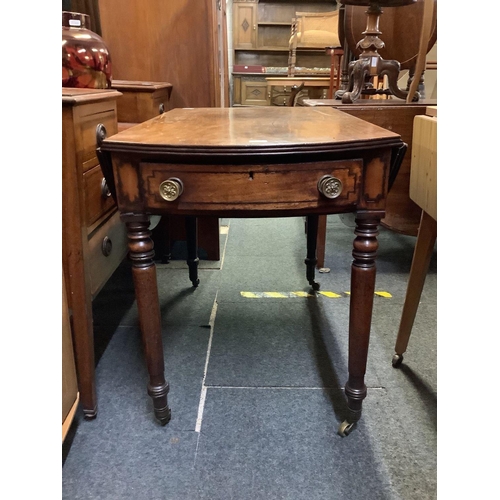 251 - MAHOGANY DROP FLAP TABLE WITH DRAWER