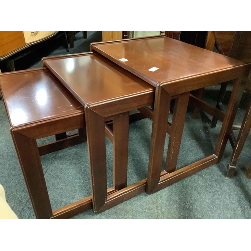 258 - G-PLAN NEST OF 3 MAHOGANY COFFEE TABLES