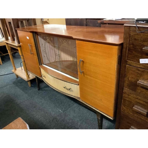 277 - HUBBINET MID CENTURY TEAK SIDEBOARD / DRINKS CABINET, 4ft 4'' WIDE