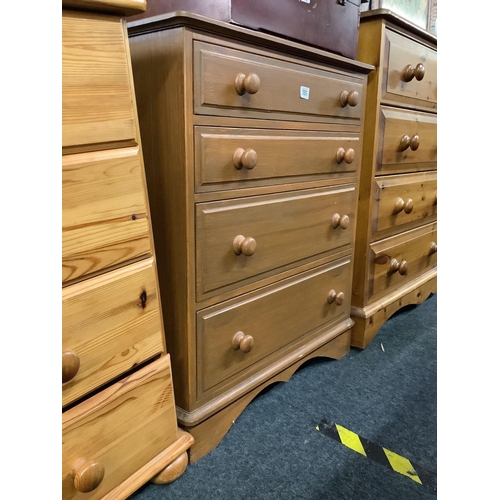 351 - PINE CHEST OF 4 DRAWERS, 26'' WIDE