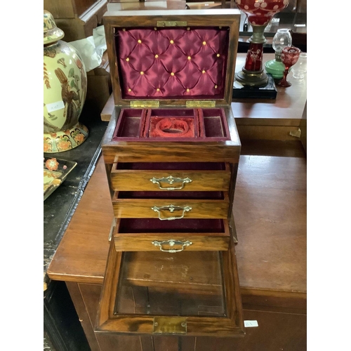 362 - VICTORIAN MAHOGANY JEWELLERY CASKET