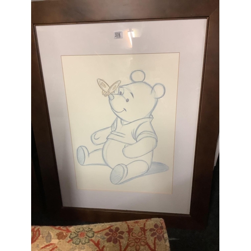 378 - 2 LARGE MODERN FRAMED PRINTS, 1 OF WINNIE THE POOH & 1 OF WINNIE THE POOH WITH TIGGER