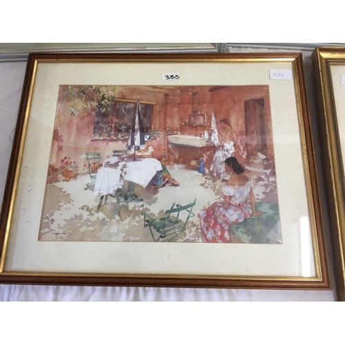 385 - 7 VARIOUS FRAMED PICTURES & PAINTINGS