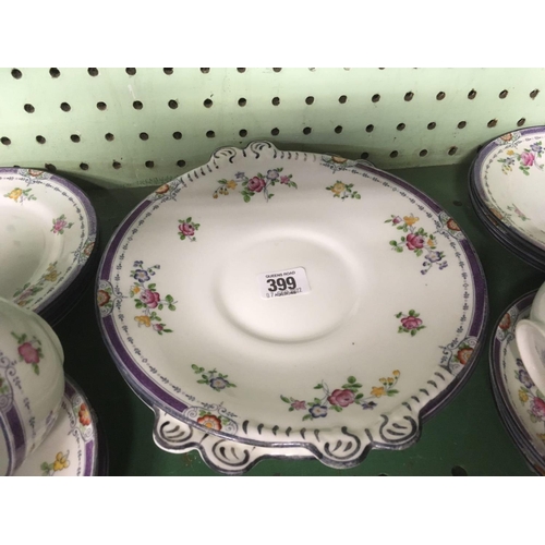 399 - LOWESTOFT PATTERNED BONE CHINA TEA SERVICE