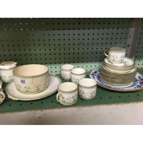 401 - PATTERNED BONE CHINA TEA SERVICE ETC