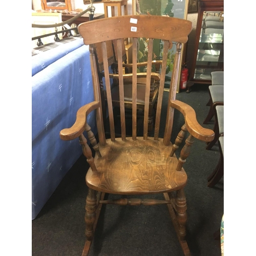 427 - LARGE BEECH WOOD ROCKING CHAIR