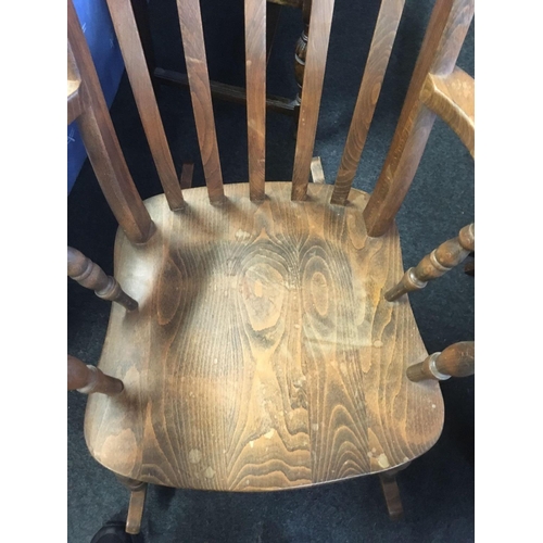 427 - LARGE BEECH WOOD ROCKING CHAIR