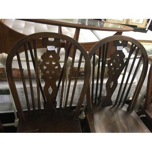 431 - SET OF 6 WHEEL BACK BEECH WOOD CHAIRS