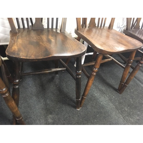 431 - SET OF 6 WHEEL BACK BEECH WOOD CHAIRS