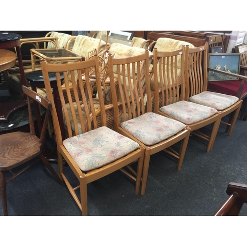 451 - A SET OF 4 ERCOL WINDSOR UPHOLSTERED DINING CHAIRS IN SUPERB CONDITION