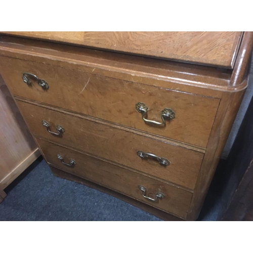 467 - OAK BUREAU BOOKCASE