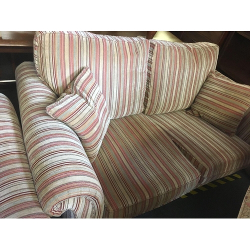 489 - PARKER KNOLL 2 SEATER SETTEE WITH MATCHING ARMCHAIR & CUSHIONS