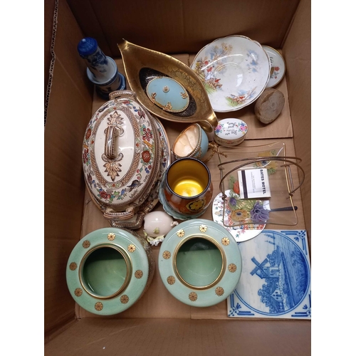 128 - 3 CARTONS OF MISC CHINAWARE, PLATES, SAUCERS, JUGS