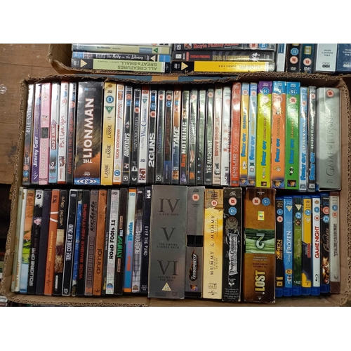 139 - 2 CRATES OF DVD'S INCL; A NEW UNOPENED / TV SERIES, FILMS,  BMX & BLUE RAYS