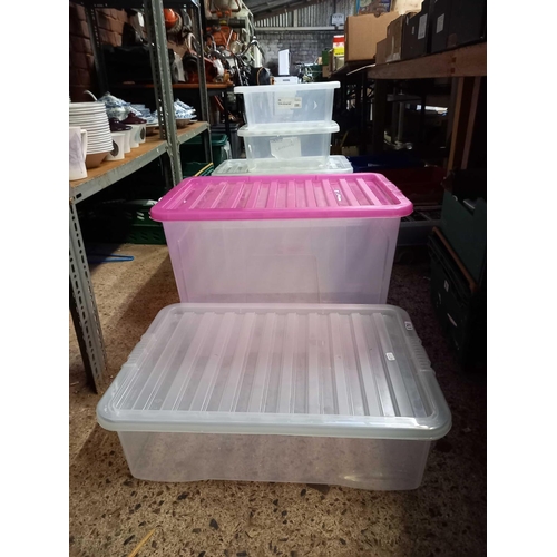 171 - QTY OF PLASTIC STORAGE BOXES