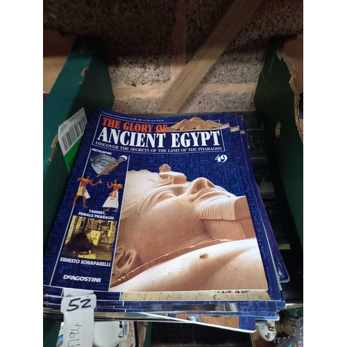 52 - 2 CARTONS OF ANCIENT EGYPT FIGURINES IN WOOD & PLASTER & PAPERWORK