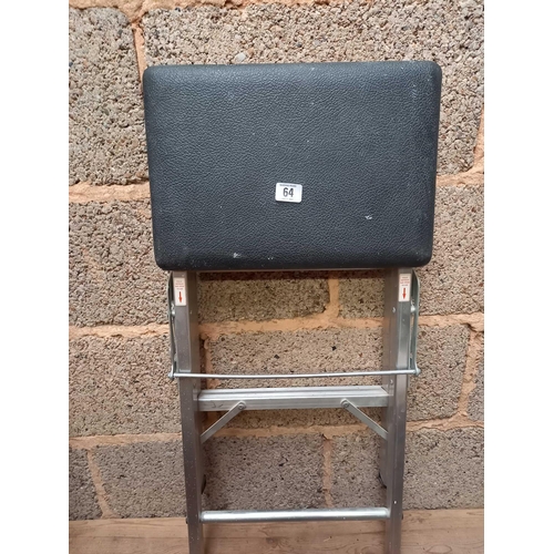 64 - ALUMINIUM STEP STOOL & A METAL KITCHEN STEP