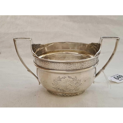 649 - GEORGE III SUGAR BASIN, LONDON 1805, 150g