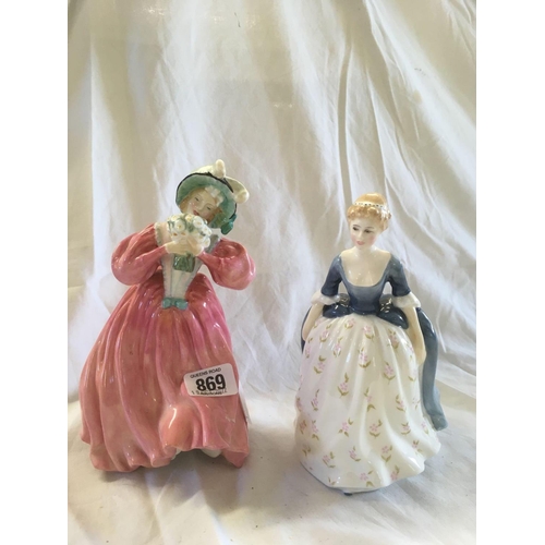 869 - 2 ROYAL DOULTON FIGURES, MARGUERITE HN1923 & ALISON HN2336