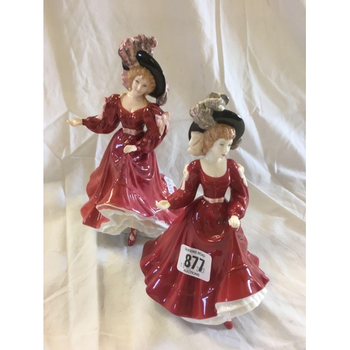 877 - 2 ROYAL DOULTON FIGURES, PRETTY LADIES, PATRICIA & FIGURE OF THE YEAR PATRICIA