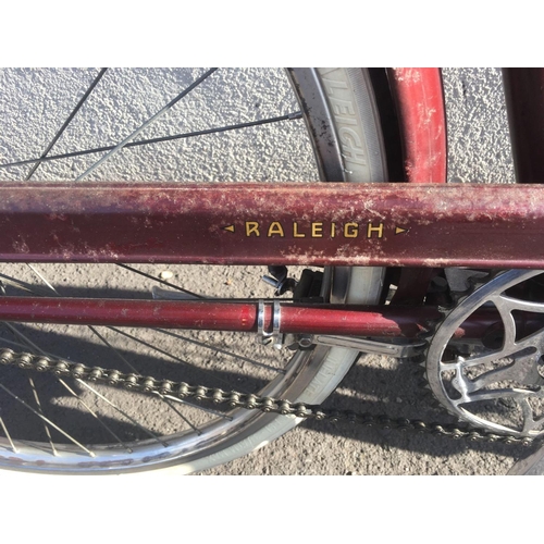 88 - VINTAGE RALEIGH BICYCLE WITH BROOKS LEATHER SADDLE