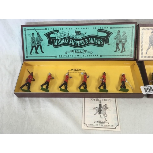 898 - 2 BOXED BRITTONS TOY SOLDIERS, THE LONDON RIFLE BRIGADE 8891 & THE MADRAS SAPPERS & MINERS 8847