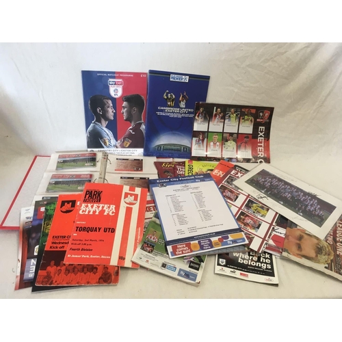 899 - CARTON WITH EXETER CITY MEMORABILIA TICKETS, TEAM PICTURES & PROGRAMMES