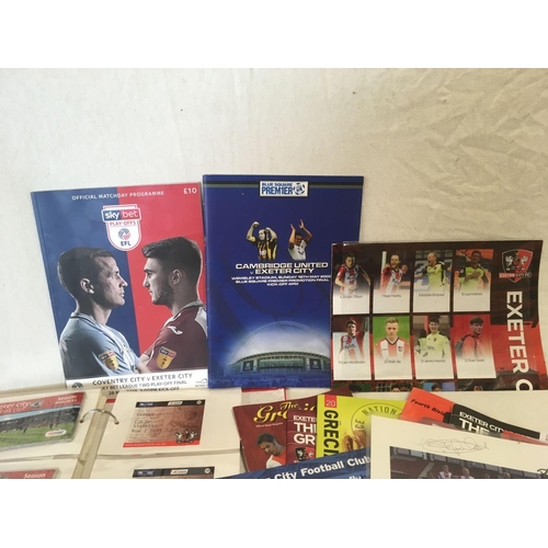 899 - CARTON WITH EXETER CITY MEMORABILIA TICKETS, TEAM PICTURES & PROGRAMMES