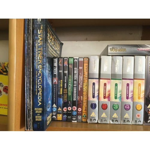 905 - SHELF WITH STAR TREK, DEEP SPACE NINE, VOYAGER & OTHER DVD'S