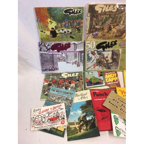 913 - SMALL CARTON WITH GILES & ANDY CAP BOOKS & WEST COUNTRY INFORMATION BOOKS