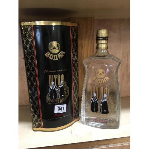 941 - BOTTLE OF PREMIUM VODKA IN TIN CASE