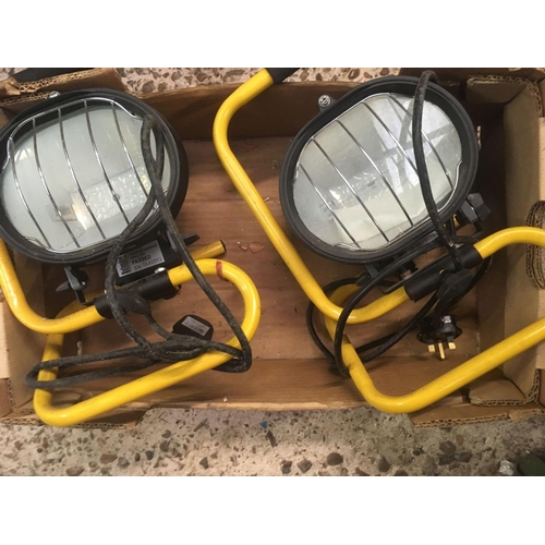 11 - 2 DEFENDER INDUSTRIAL HALOGEN LAMPS- NEEDS NEW BULBS