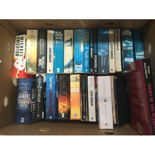 117 - 2 CARTONS OF BOOKS ON VARIOUS SUBJECTS, NOVELS, BIOGRAPHIES ETC