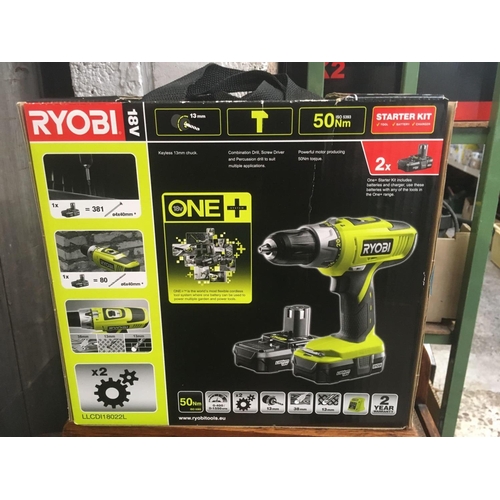 12 - RYOBI 18 VOLT CORDLESS DRILL, NEW IN ORIGINAL PACKING